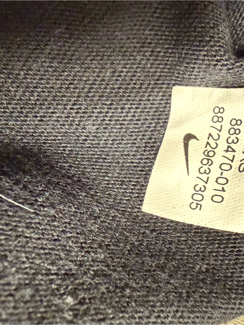 Nike Black Interior Label Long  Sleeve Tee Detail